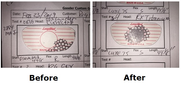 Before and after driver fitting - this stuff really works!!!!!